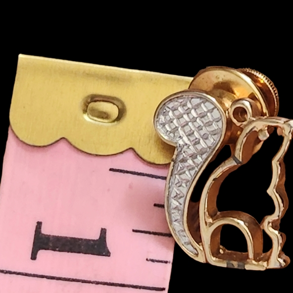 Vintage AVON Squirrel Pin Pinback Button Brooch Lapel Woodland Animal Cutout 1" - Picture 6 of 6